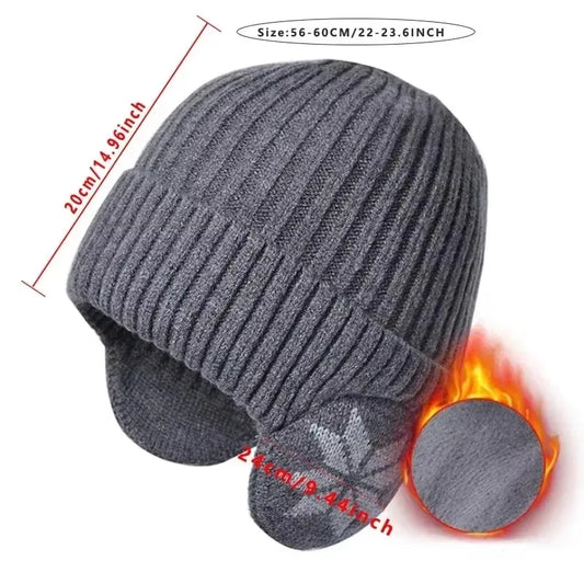 Men Women Winter Warm Plush Knitted Snow Fashion Hat Unisex New Outdoor Coldproof Ear Protection Wool Caps Snowflake logo
