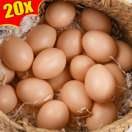 20/10Pcs Plastic Fake Eggs Kids Easter Party Gift Toys DIY Painting Craft Home Decoration Hen Hatching Nest Eggs Basket Filler