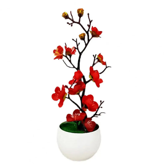 Artificial Plum Blossom Bonsai – Silk Sakura Tree for Home Decoration