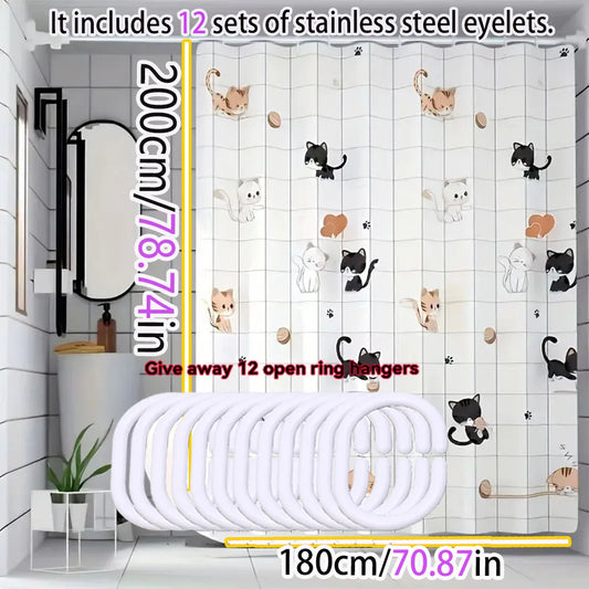 🐱💦 PurrfectCurtain™ – Naughty Cat Shower Curtain
