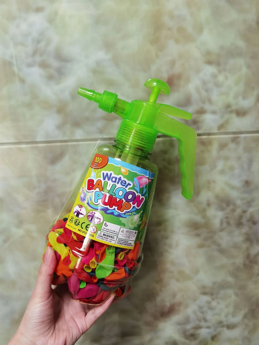 Water Filler Kit Water Fight Easy-to-Use Balloon Inflator Comes with 100 Water Balloons for Outdoor Fun Large Capacity