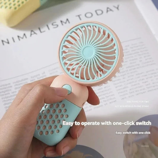 2025 Cute Mini Handheld USB Fan – Rechargeable & Pocket-Sized
