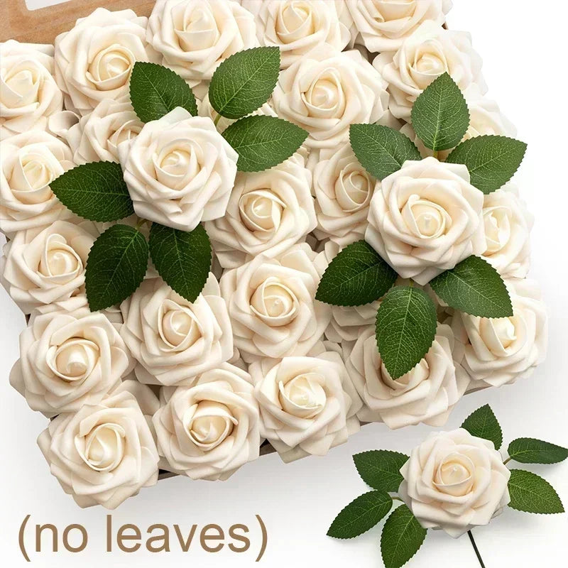 Artificial Foam Rose Flowers with Stems – 5 to 50 pcs