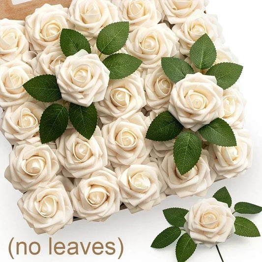 Artificial Foam Rose Flowers with Stems – 5 to 50 pcs