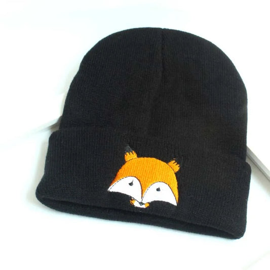 Children's Cap Knitted Beanie Autumn Winter Kawaii Kids Woolen Hat Cartoon Boy Girl Cartoon Fox Cute Babe Warm Hat 1-5 Years Old