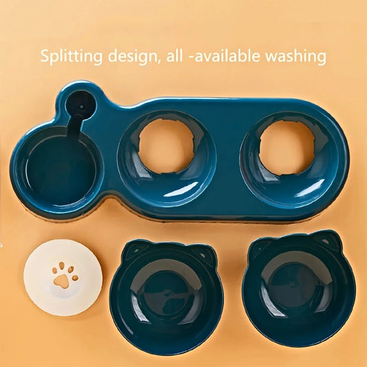 🐾💧 HydroFeast™ 3-in-1 Tilted Pet Bowl Set